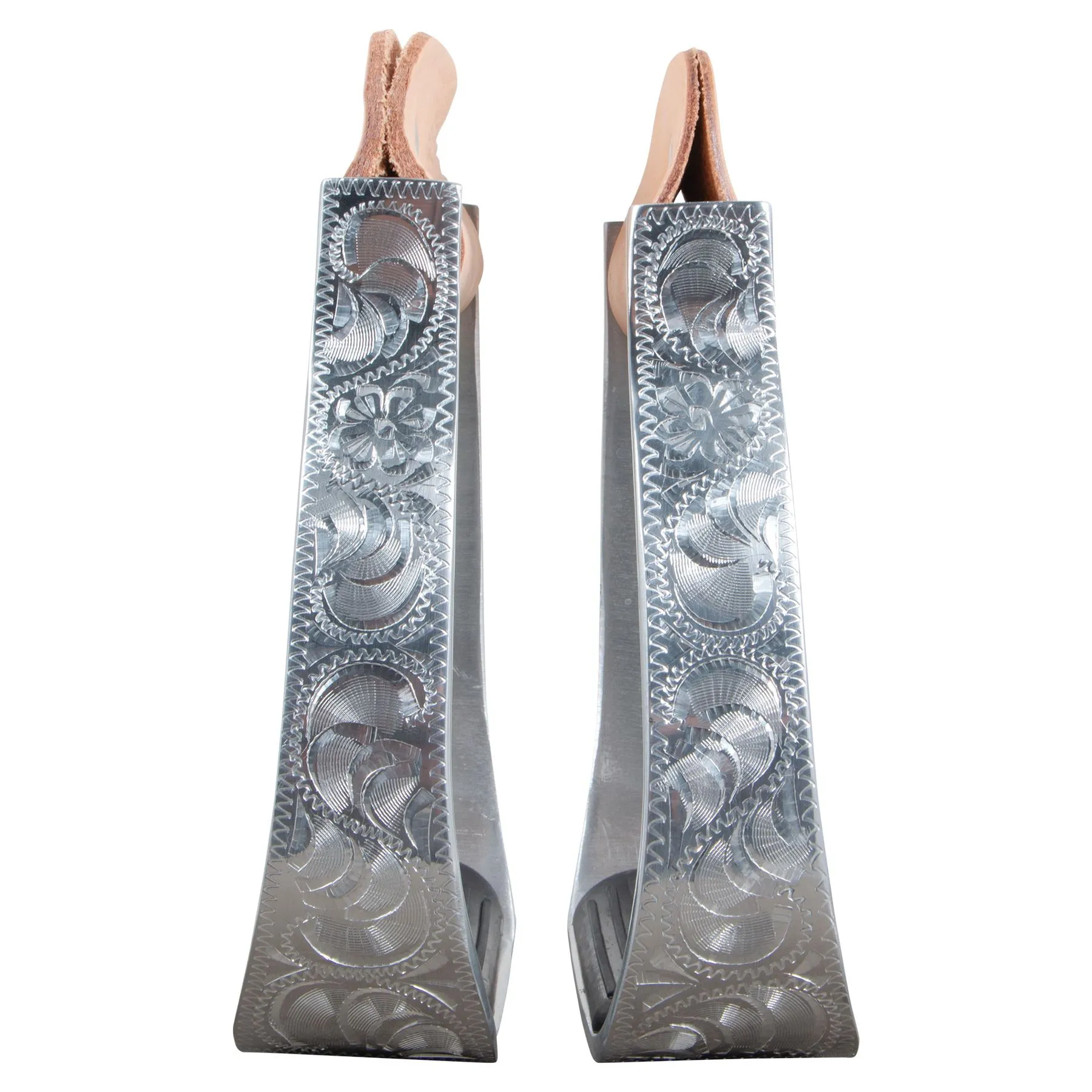 Schneiders® Western Padded Stirrup With Silver Engraving 2 Schneiders® Western Padded Stirrup With Silver Engraving - Image 2